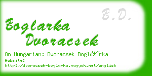 boglarka dvoracsek business card
